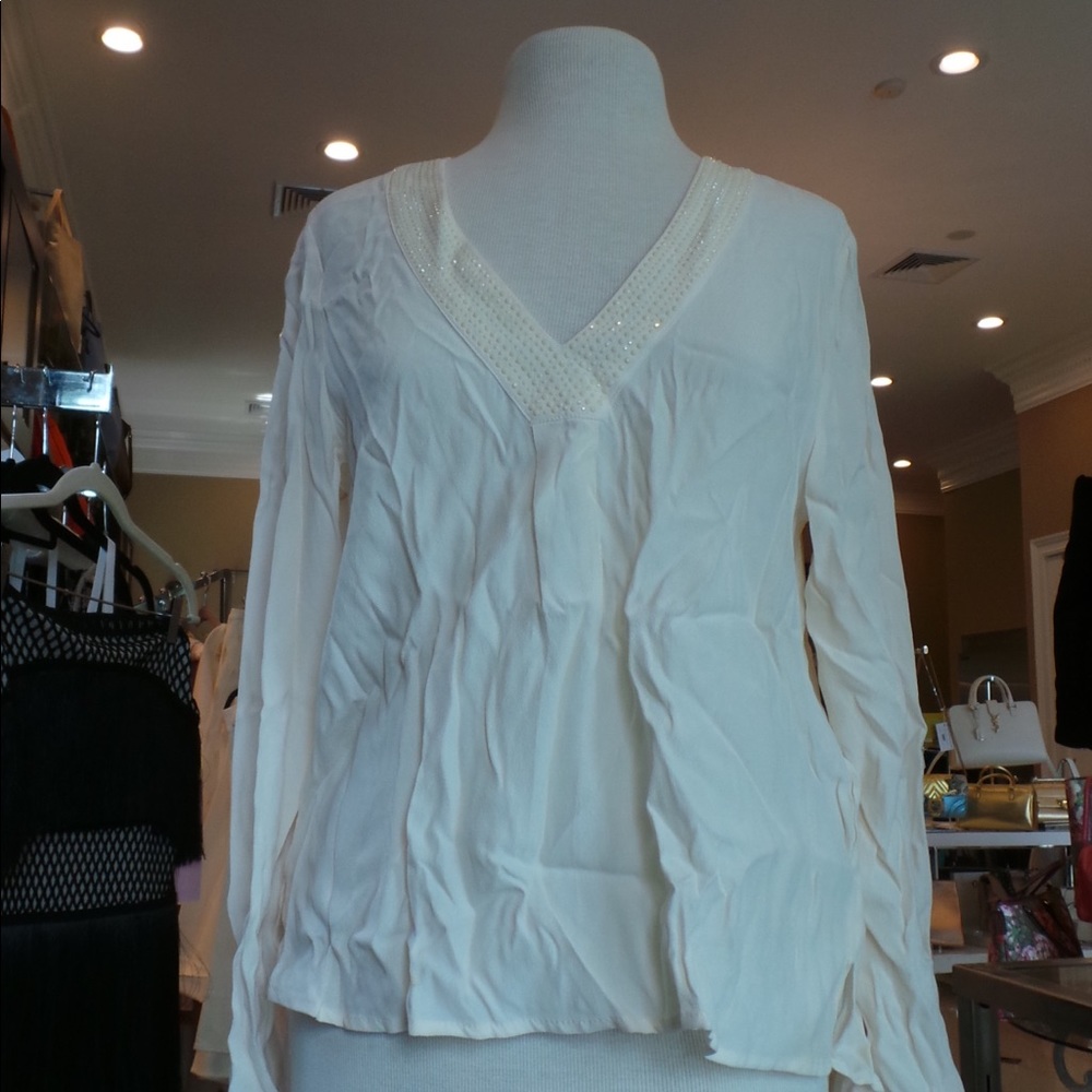 H&M Blouse with Details on the V-Neck